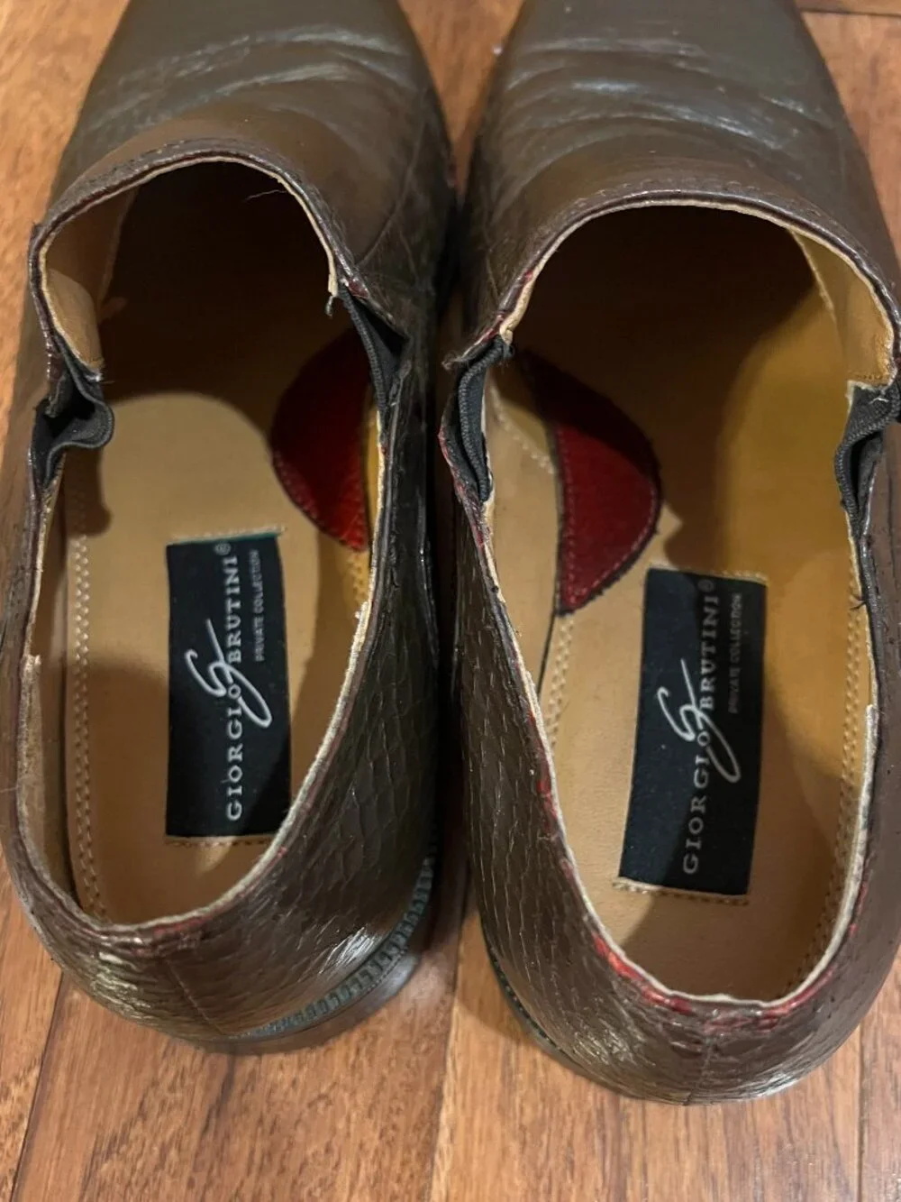 Men's genuine snake skin slip-on shoes